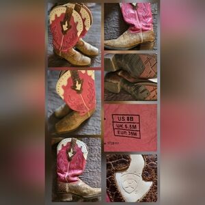 Ariat Pink Leather Western Boots